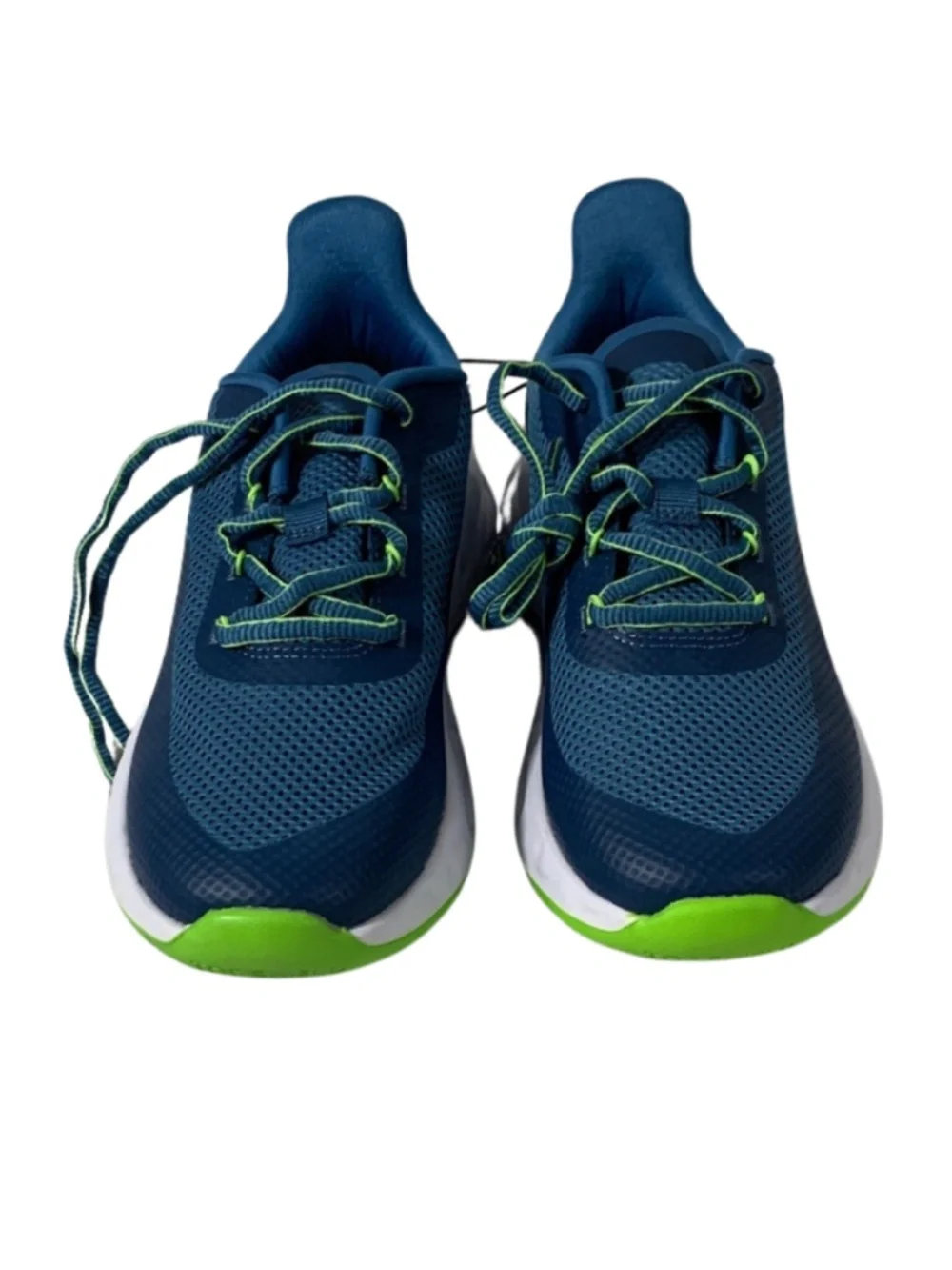 All in Motion Blue and Neon Green Sneakers Kids Size 3 Sporty Colorful